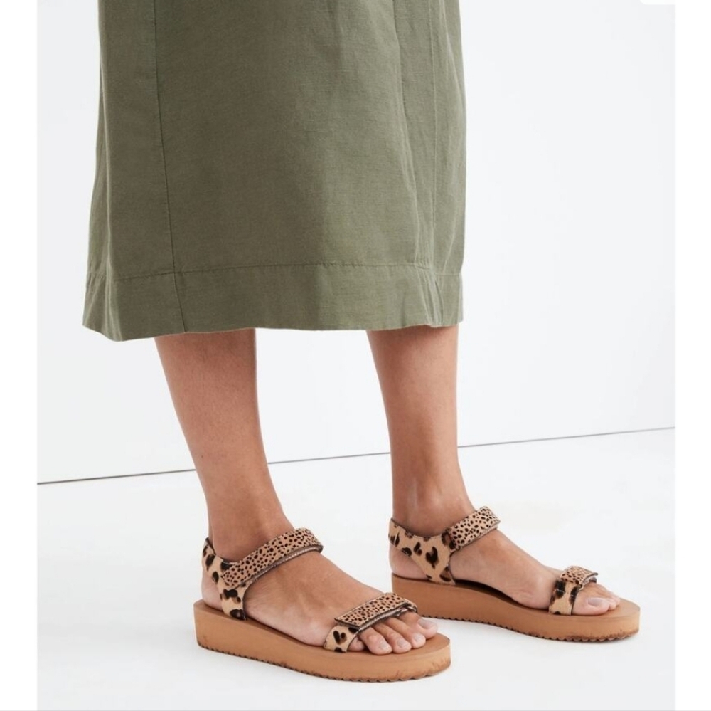 Madewell The Maggie Sandal in Spot Mix Calf Hair Size 8.5